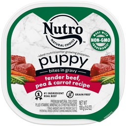 Puppy Tender Beef, Pea & Carrot Bites in Gravy Recipe image