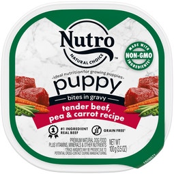 Puppy Tender Beef, Pea & Carrot Bites in Gravy Recipe image