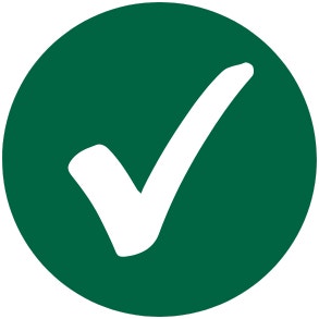 green circle with white check mark