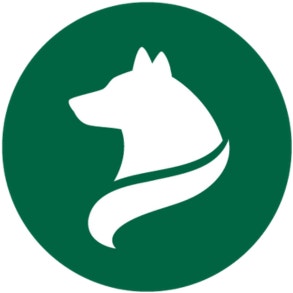 green circle with white dog