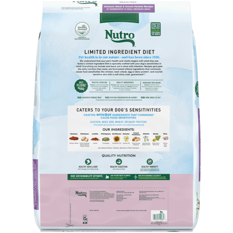 Nutro venison dog food shop