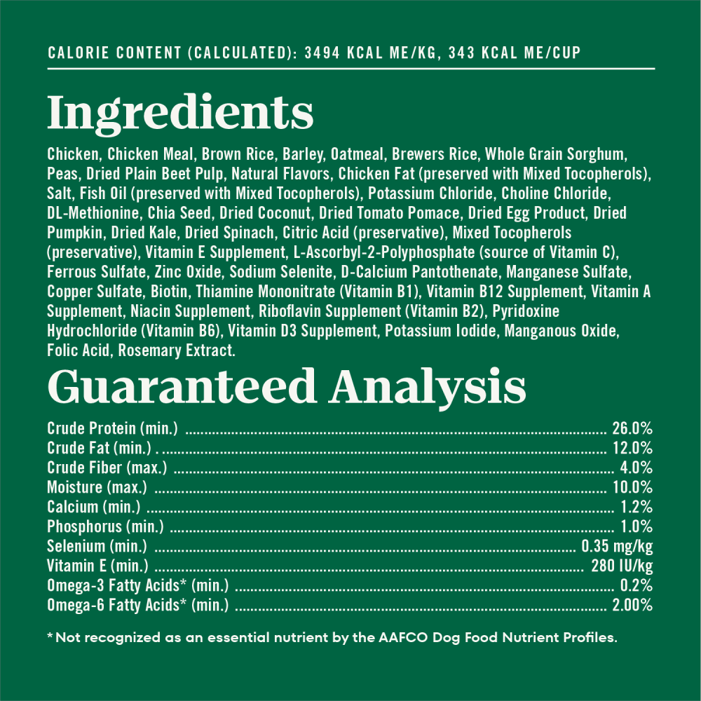 Natural Choice Senior Dog Food, Chicken & Brown Rice ingredients image