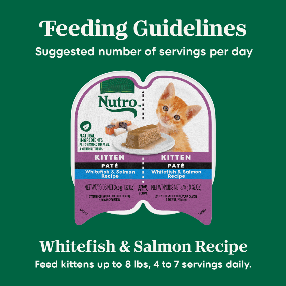 Kitten Whitefish and Salmon Recipe feeding guidelines image