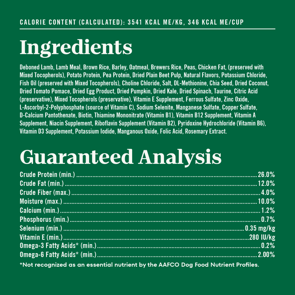 Natural Choice Senior Dog Food, Lamb & Brown Rice ingredients image