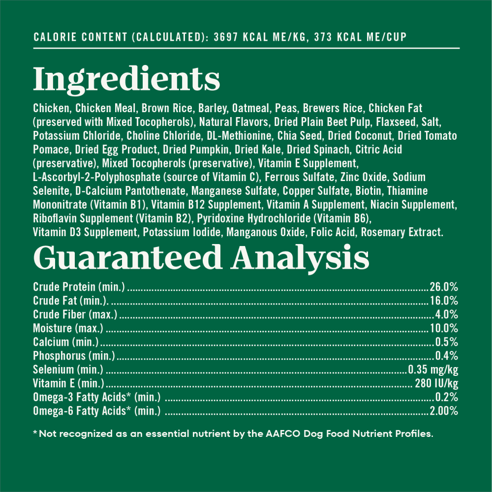 Natural Choice Small Breed Dog Food Dry, Chicken & Brown Rice ingredients image